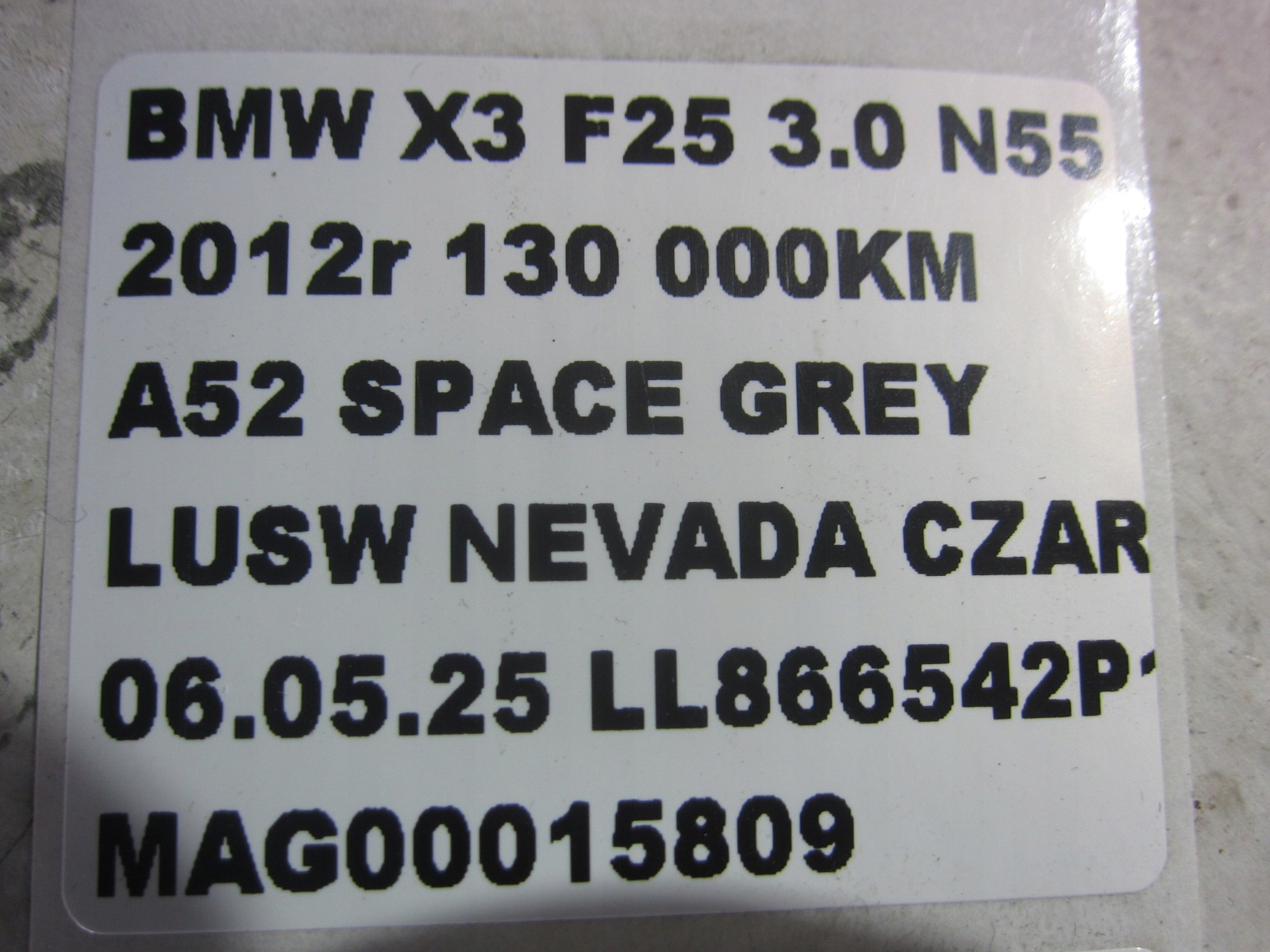 BMW X3 F25 window door left front left front 51337205849 7205849