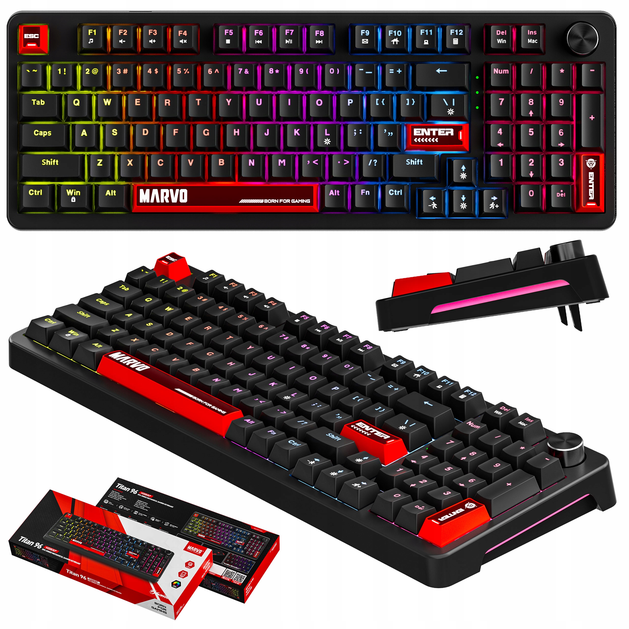 Klawiatura Mechaniczna Marvo Arma 98 z Przełącznikami Tnt Pink