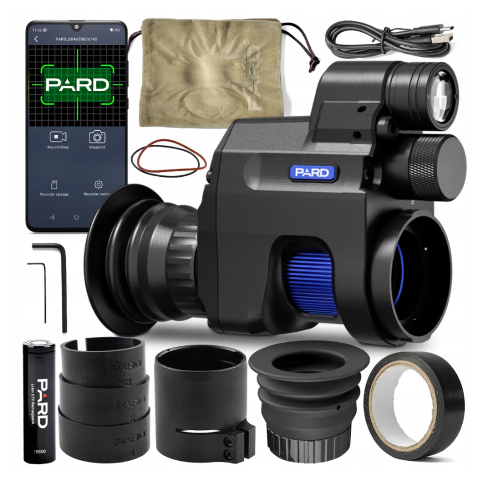 Nástavec pro noční vidění na okulár Pard NV-007V2 940nm, nástavec na dalekohled, sada