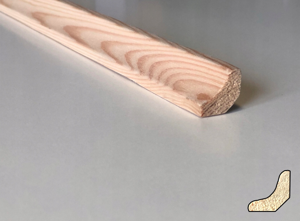 Ćwierćwałek SOSNA wklęsły 19mm 200cm