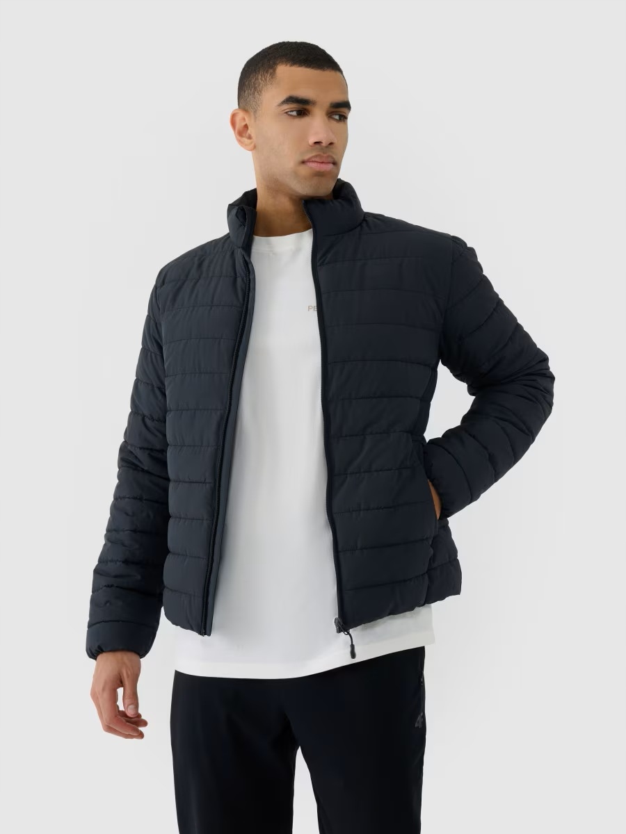 Pánská jarní bunda 4F Přechodná s kapucí Prošívaná péřová M538-20S-M