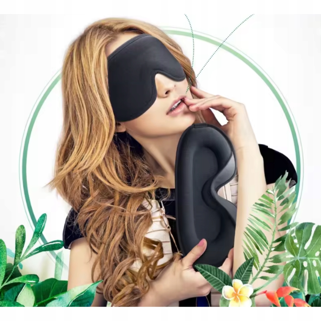 MASKA NA OCZY DO SPANIA OPASKA PODRÓŻNA 3D CAŁKOWICIE ZACIEMNIAJĄCA ŚWIATŁO Płeć uniseks