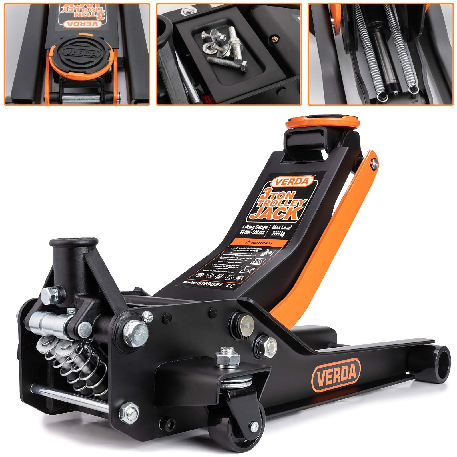 PODNOŚNIK SAMOCHODOWY NISKOPROFILOWY ŻABA 3T 2-TŁOKI WYGODNA RĄCZKA TYPU D Minimalna wysokość podnoszenia 80 mm