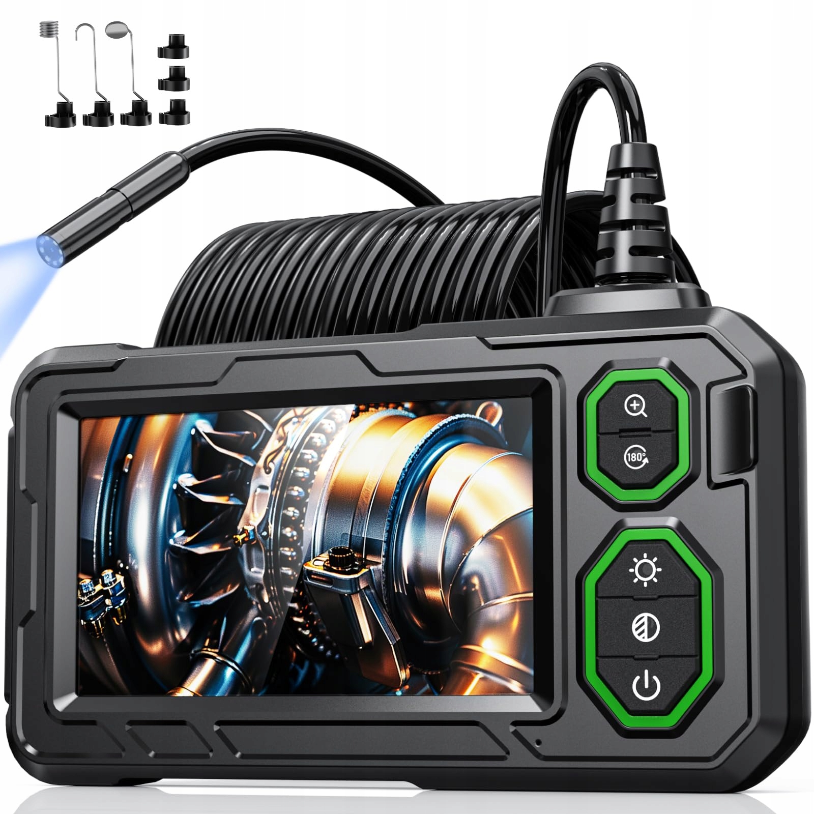 HOPEFOX Kamera Inspekcyjna 1080P HD 5M IP67 Wodoodporna 8 LED 4.3 Cal