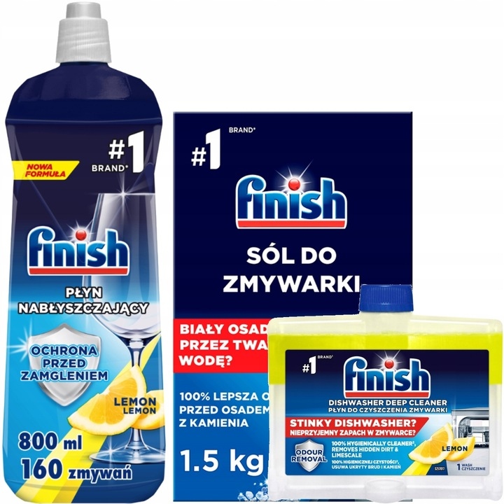 Sada na ochranu myčky Finish Leštidlo Sůl Čisticí prostředek