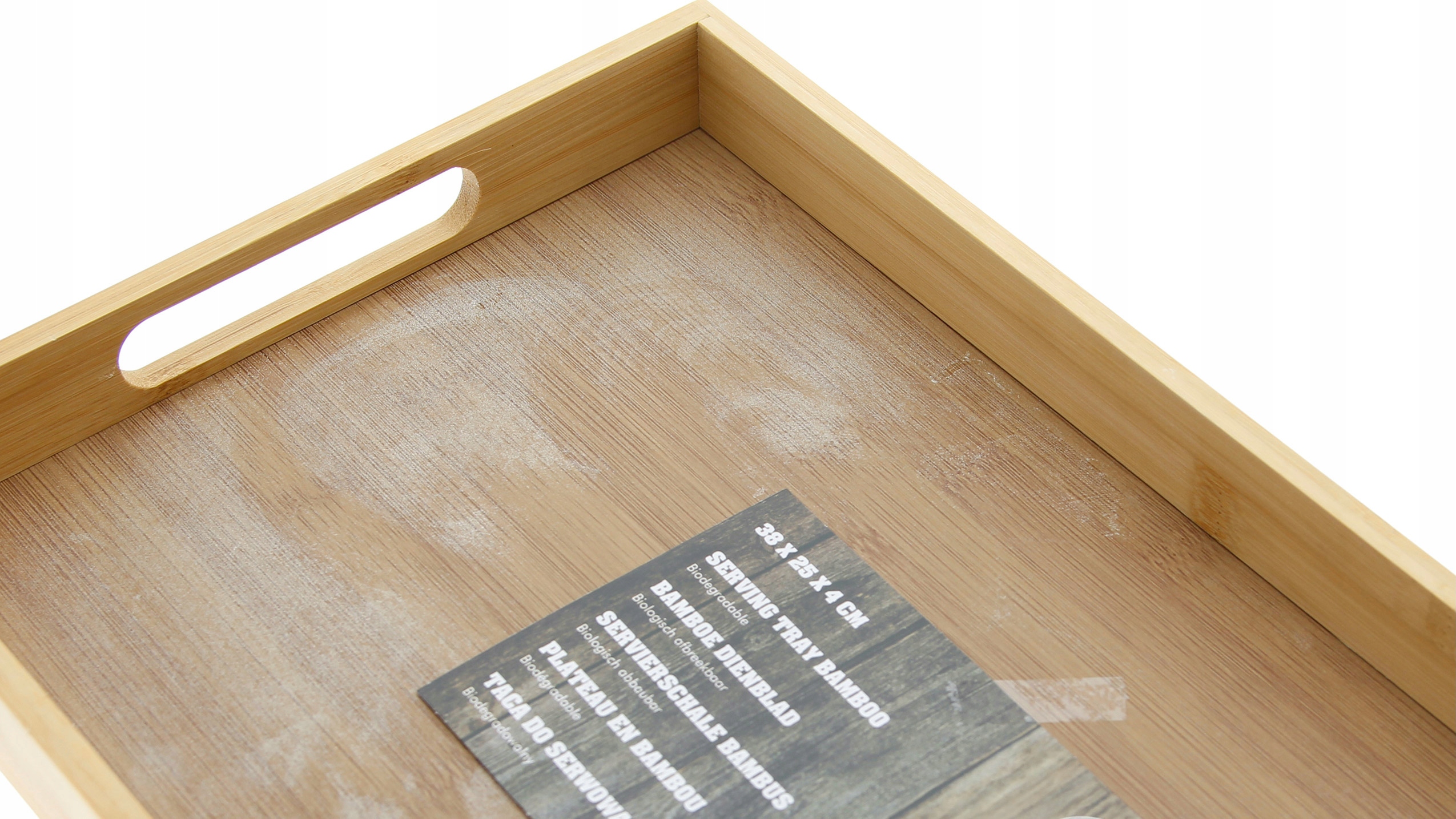 TACA BAMBUSOWA ŚNIADANIOWA TACKA DREWNIANA DO PODAWNIA 38x25 PROSTOKATMA Stan opakowania oryginalne