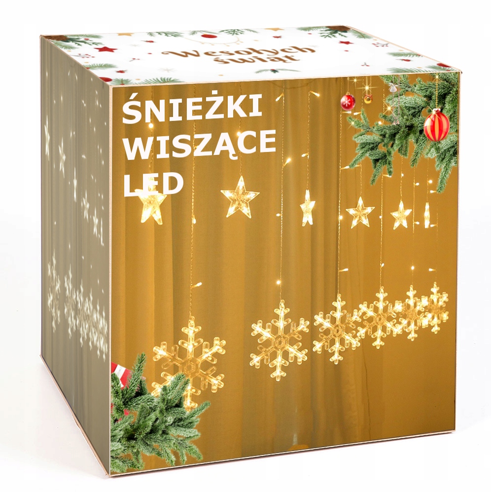 

Śnieżki Wiszące Lampki Choinkowe Kurtyna Led Sople