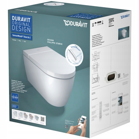 Miska Wc SensoWash Starck F Lite Compact rimless 37.8x57.5x42.2 cm z deską
