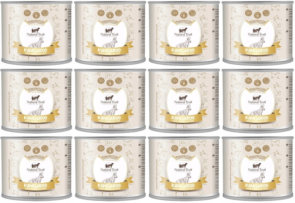 Natural Trail Cat Monoprotein Kangur plechovka 12 x 185 g