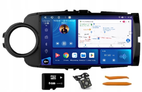 Rádio Android Navigace Qled 2K Carplay Lte 128GB Gps Toyota Yaris 3 11-19
