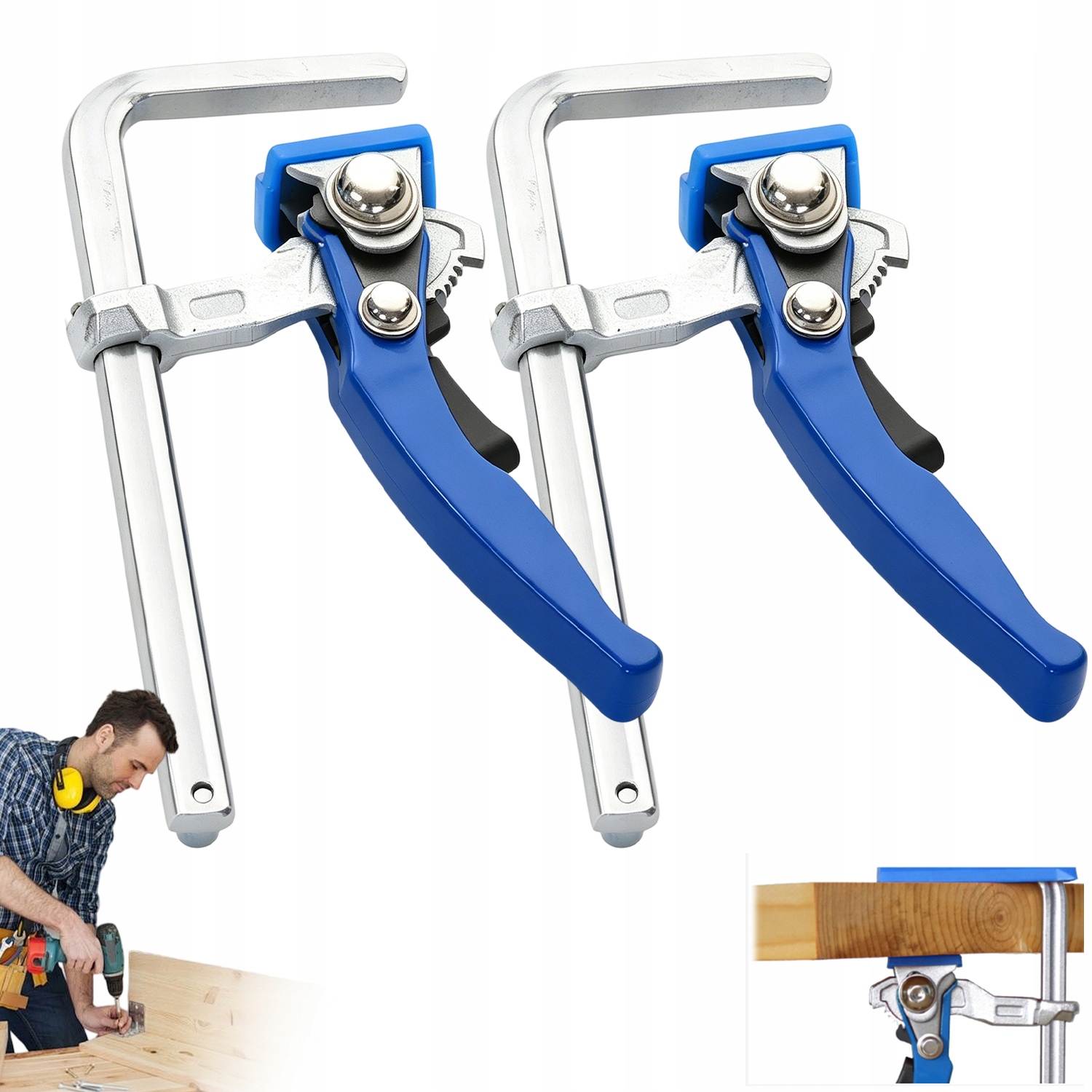 Svěrka 160x60MM 2 Kusy Truhlářská Pevná Rukojeť Svorka 220kg