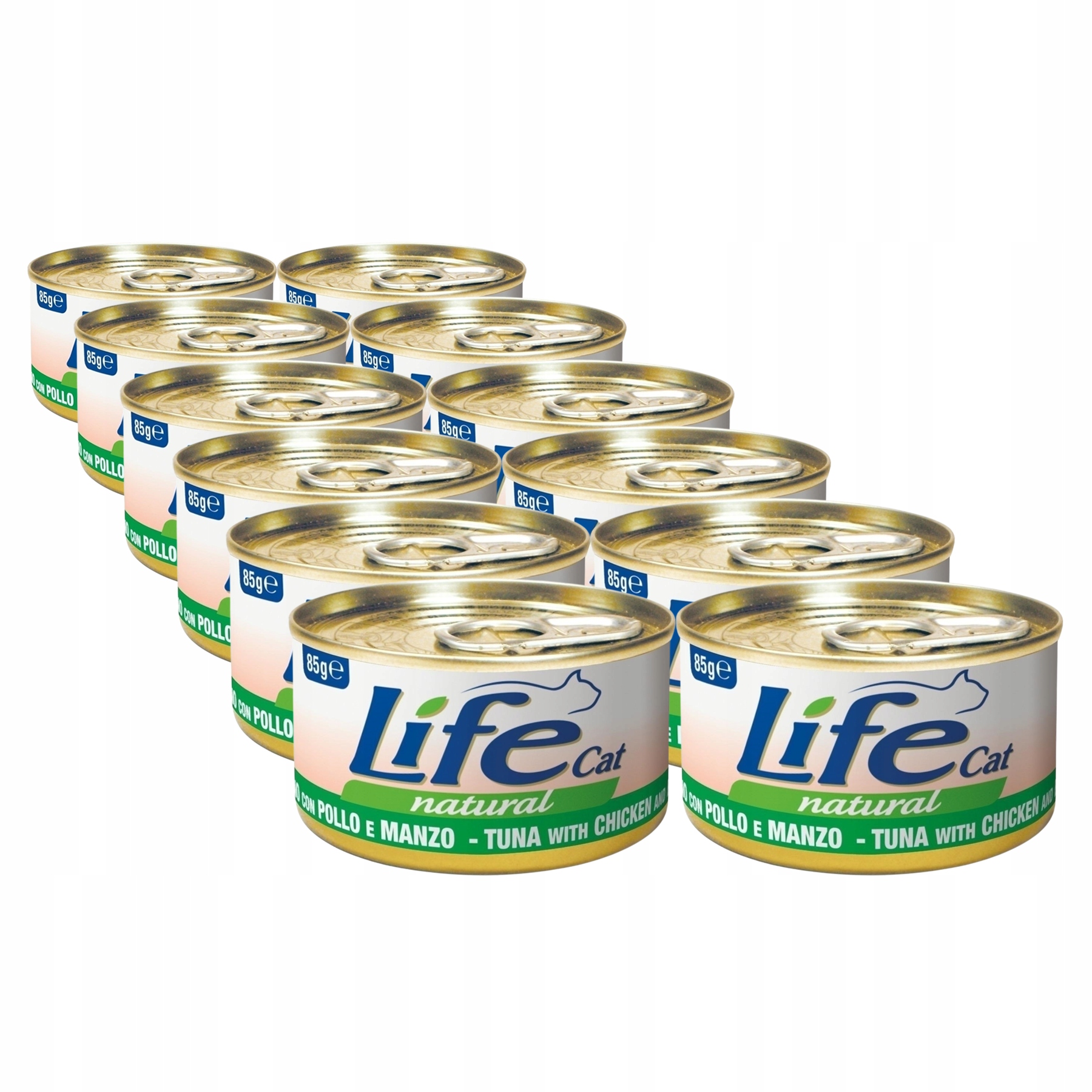 Levně Life Cat Natural pro kočky konzerva 12x85 g tuňák kuře hovězí maso