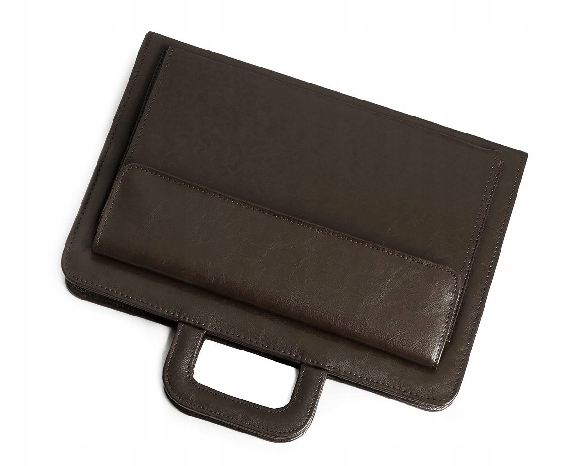 SKÓRZANA AKTÓWKA TECZKA BIWUAR NA DOKUMENTY SOLOME Z RĄCZKĄ Głębokość produktu 5 cm