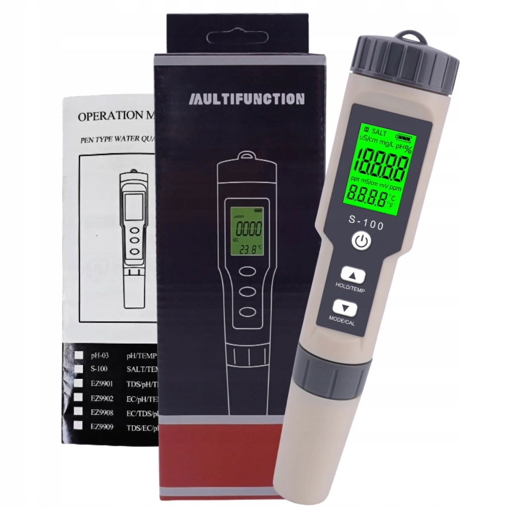 Elektronický měřič slanosti salimetr 0-25% Tds