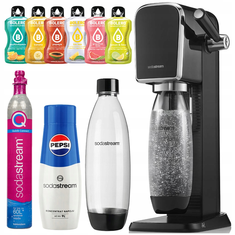Výrobník Sody Sodastream Art s 1 lahví Bolero Pepsi, černý