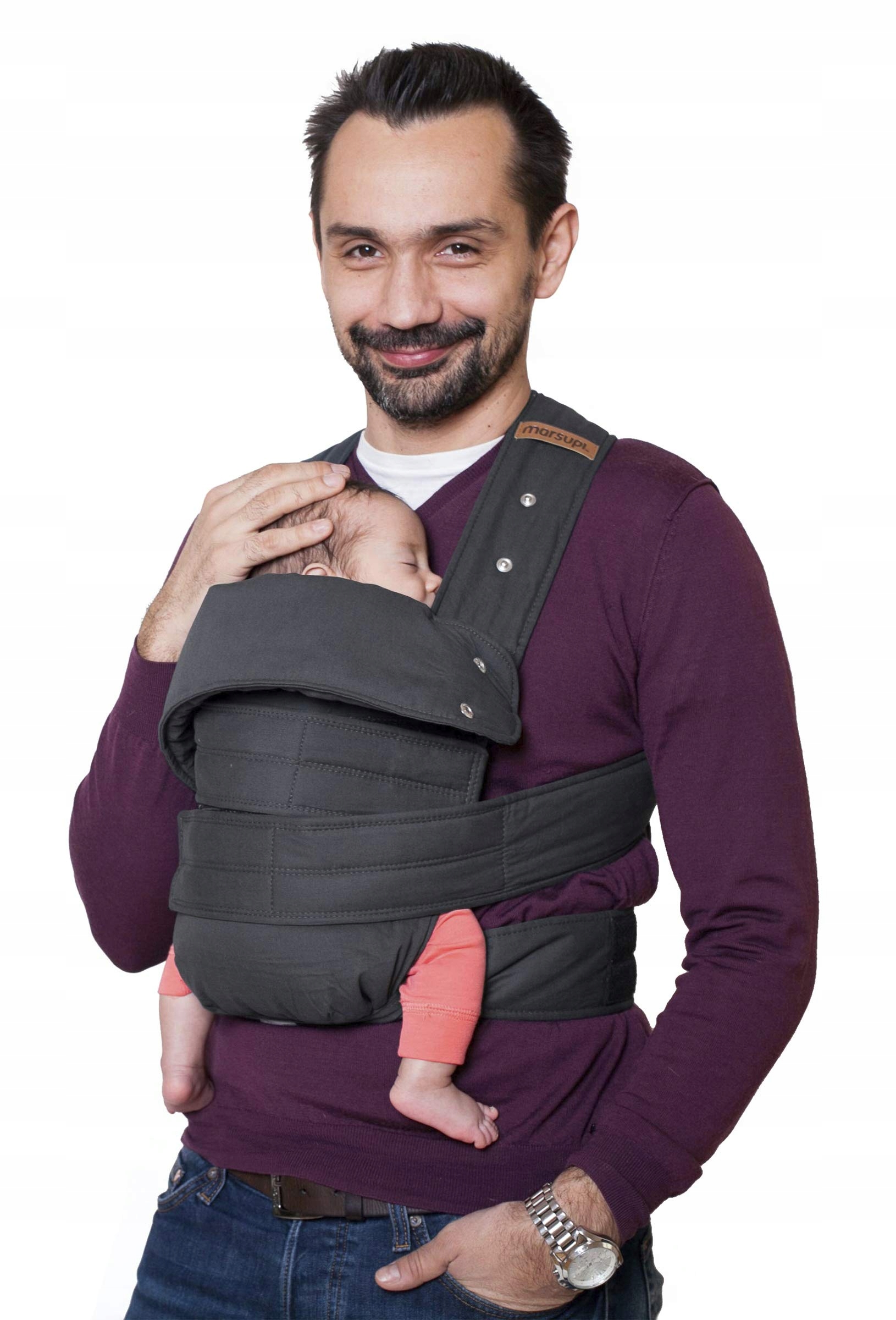 MARSUPI Nosidełko Dla Niemowląt I Noworodków Klasyczne 35-15kg Szare XL — miniatura 5