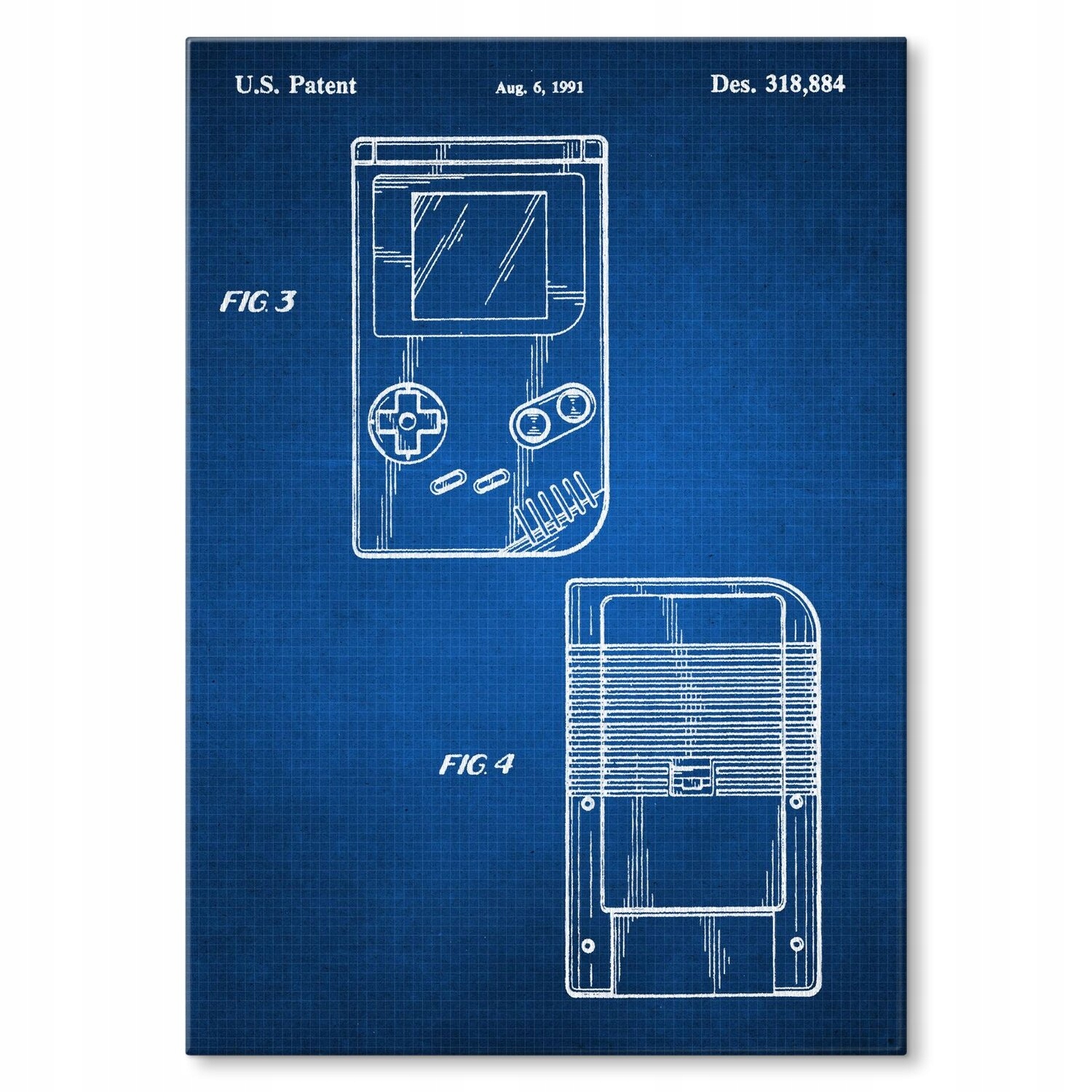 Kovový plakát Gameboy Tech Blueprint Szyld Plech 30 x 42 cm Dárek