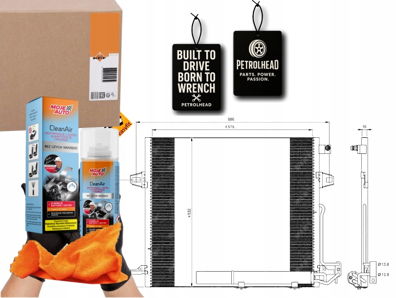 Kondenzátor Klimatizace Mercedes W164 ML 05- Nrf #Petrolhead Pro+ Kit9