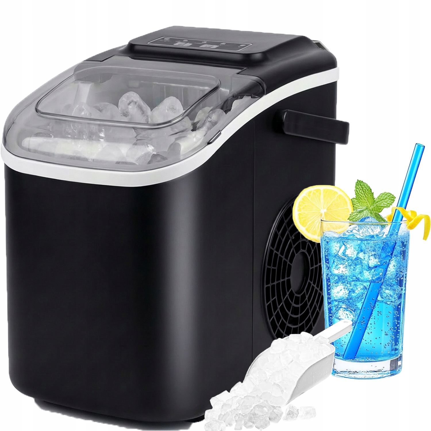 Výrobník Ledu 1,2 L Výkonný Rychlý Tichý Výrobník Kostek 12 KG/24 H