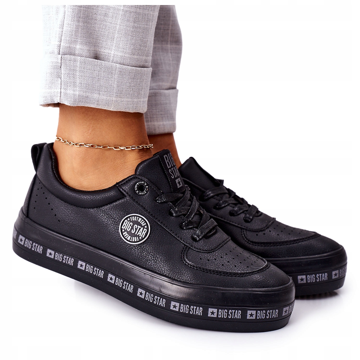 

Czarne Skóra ekologiczna Buty Big Star r.39