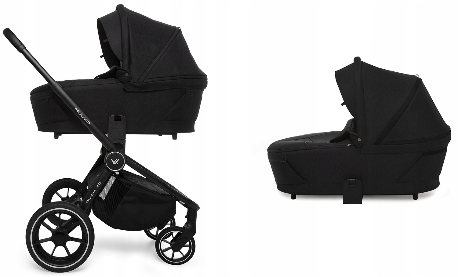 MUUVO WÓZEK 2w1 QUICK 4.0 CLASSIC BLACK + akcesoria + adaptery Model Quick 4.0