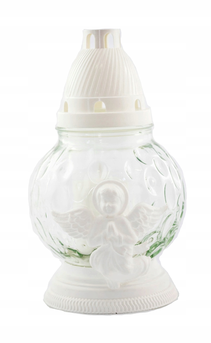 

Znicz Lampion Aniołek Anioł Piękny Biały Wkład