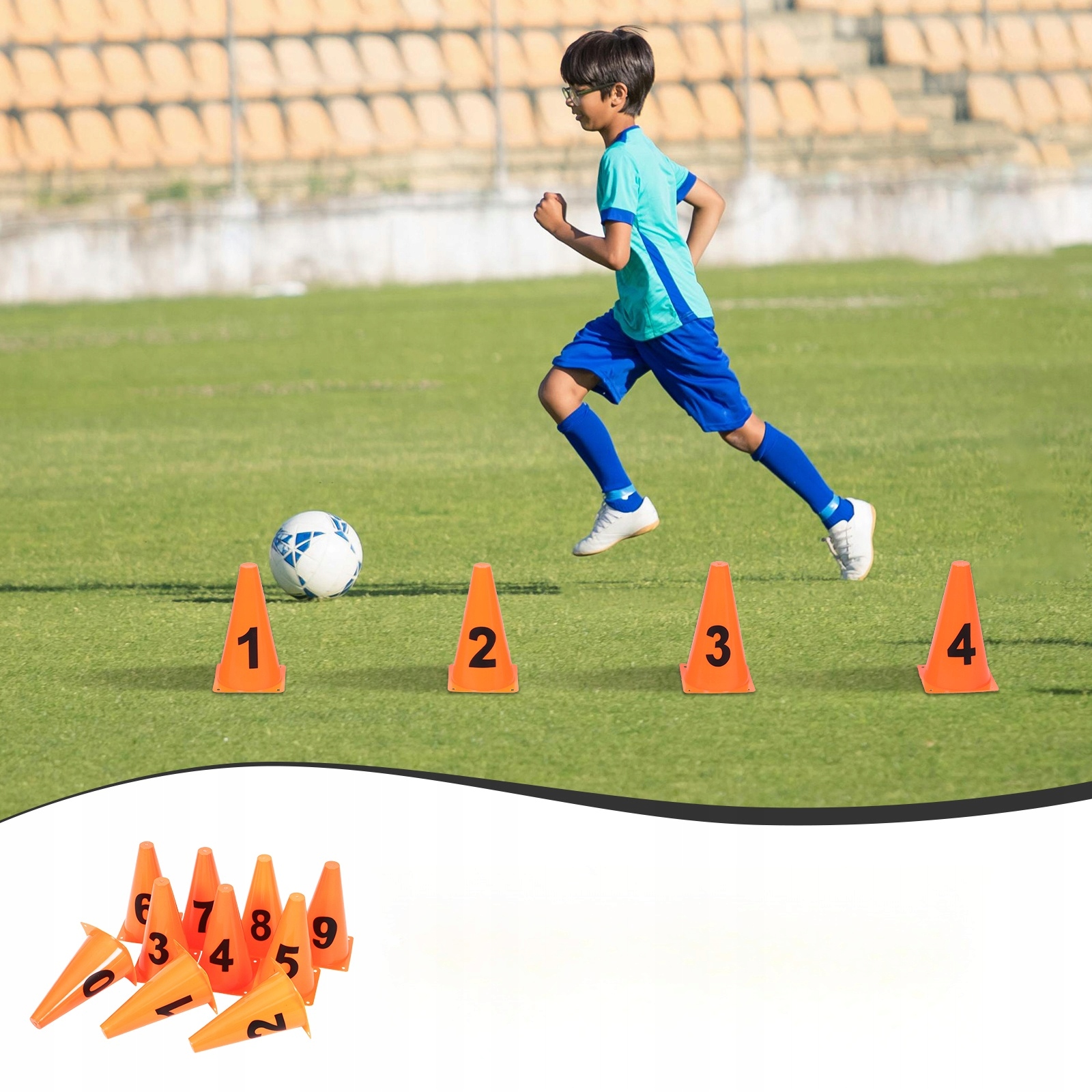 AGILITY CONES NUMBERED CONES SOCCER TRAINING Długość (cm) 30 cm