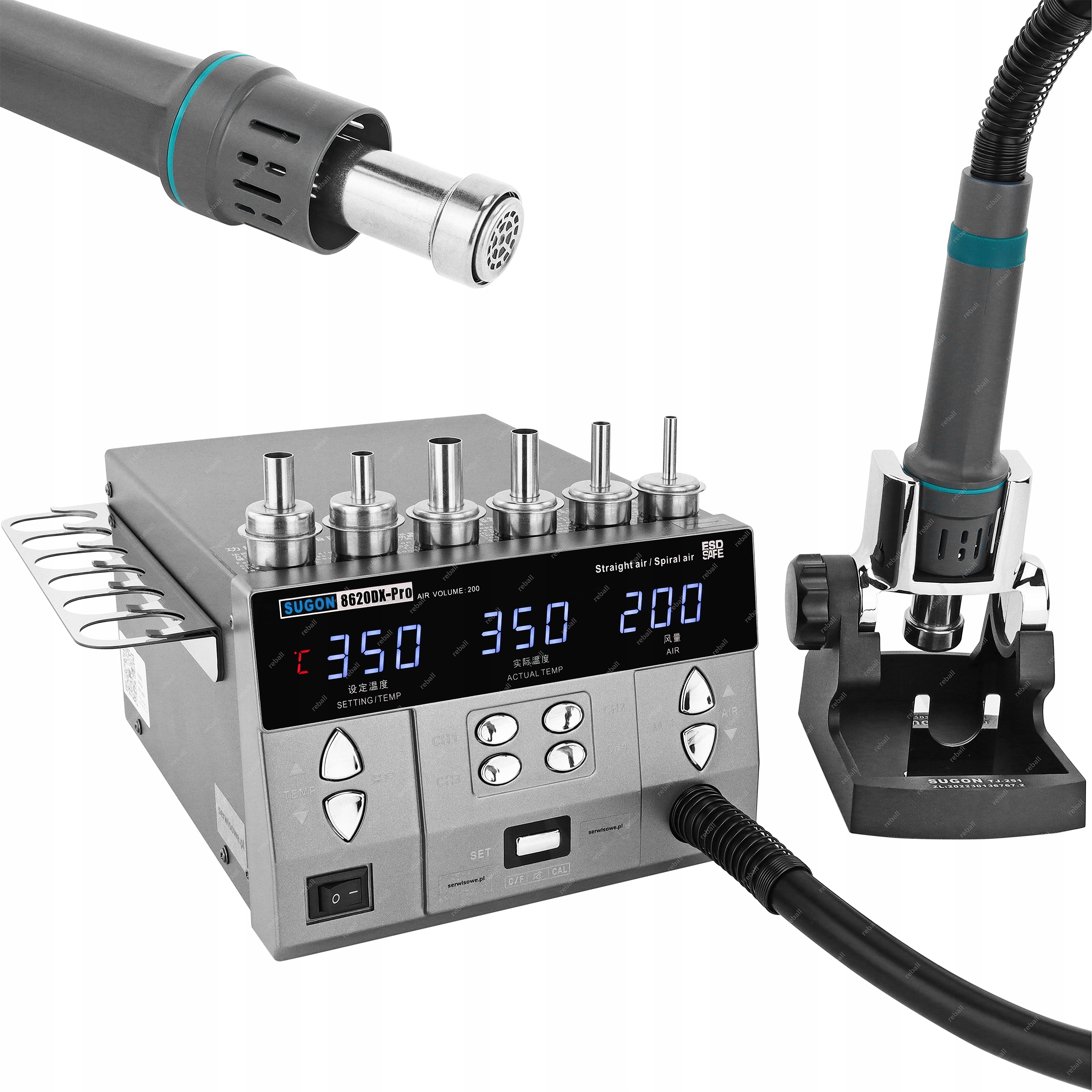 Sugon 8620-DX 1300W Hot Air Pájecí Stanice Pro Smd Bga Svařování Plastů