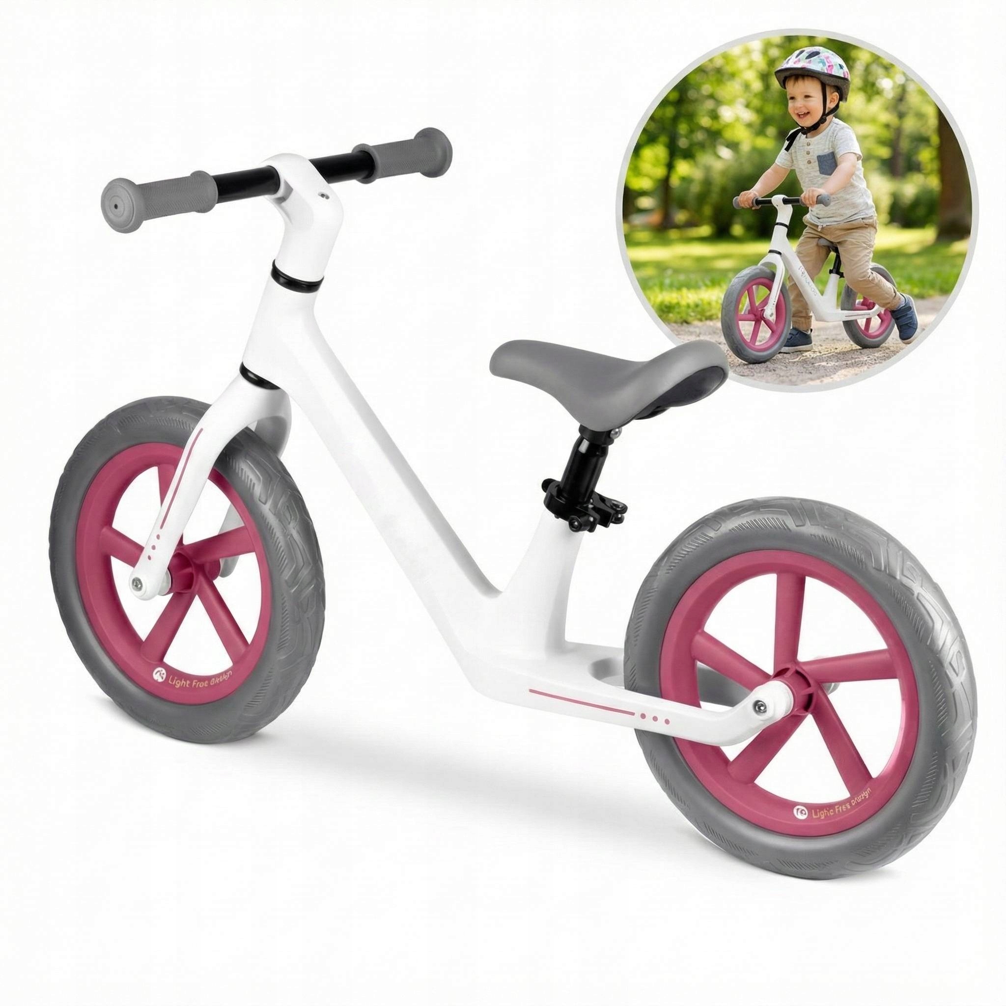 Rowerek Biegowy 12” Dla Dzieci Lekki Regulowany Wytrzymały Bezpieczny