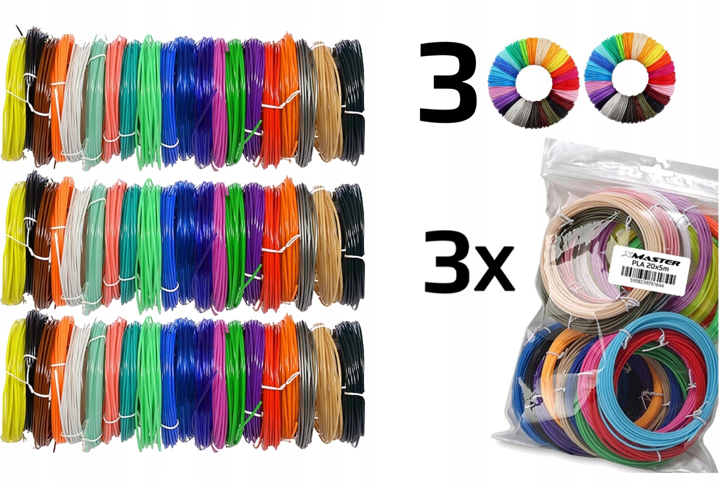 DŁUGOPIS DRUKARKA 3D ZESTAW XXL DLA DZIECI + SZABLONY + WKŁADY 300M EAN (GTIN) 5908239762728