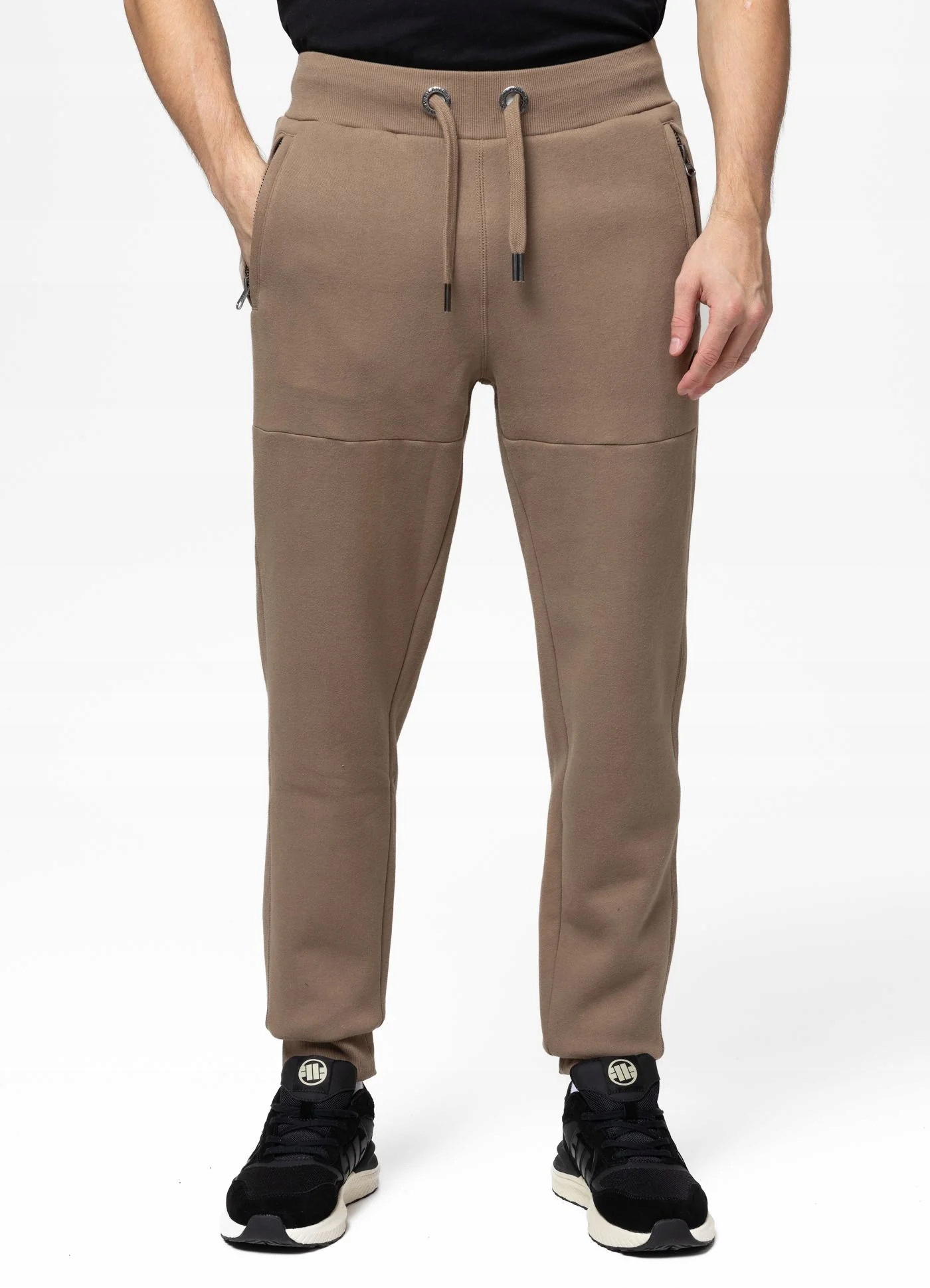 Pánské teplákové kalhoty Pit Bull Small Logo Hd Coyote Brown Hnědé Sportovní