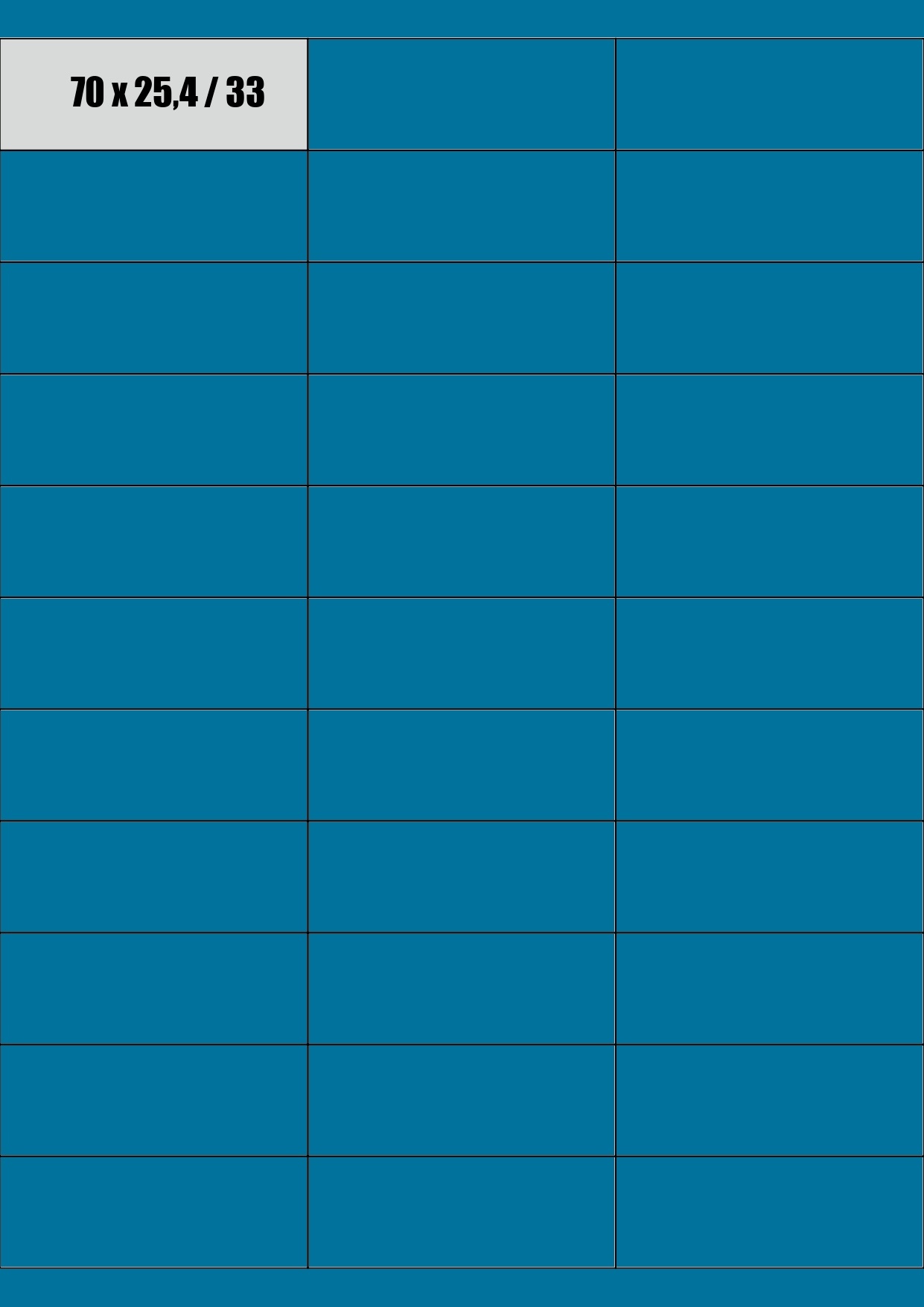 icpc Etykiety samoprzylepne 70x25 NIEBIESKIE CIEMNE