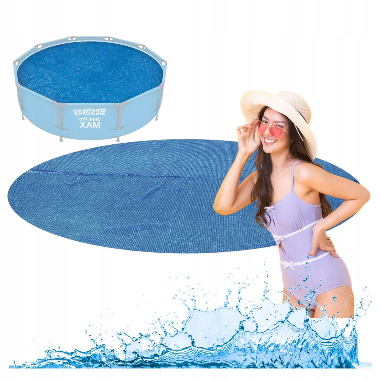 Pokrywa Solarna Grzejąca Wode Na Basen 366cm Okrągły Folia Bąbelkowa Solar