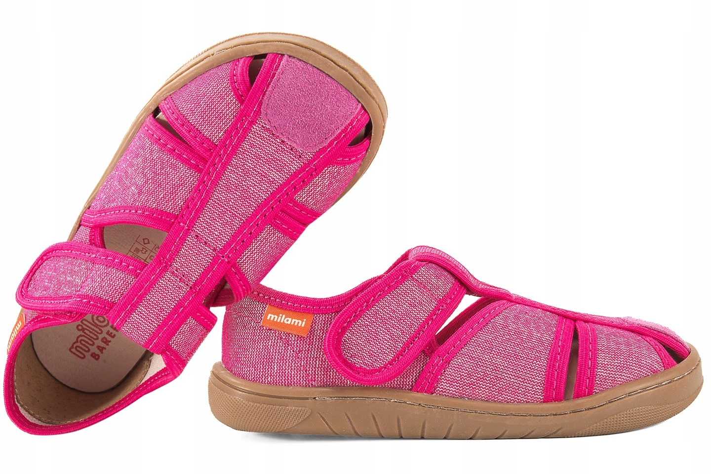 Milami BF9C-BR-39 Barefoot Sandały Tekstylne Domowe Kapcie Papcie Rzep 32