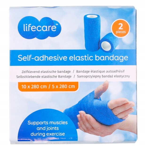 SAMOPRZYLEPNY BANDAŻ ELASTYCZNY SAMOPRZYLEPNY LIFECARE NIEBIESKI 3 SZT. Sterylność niejałowe