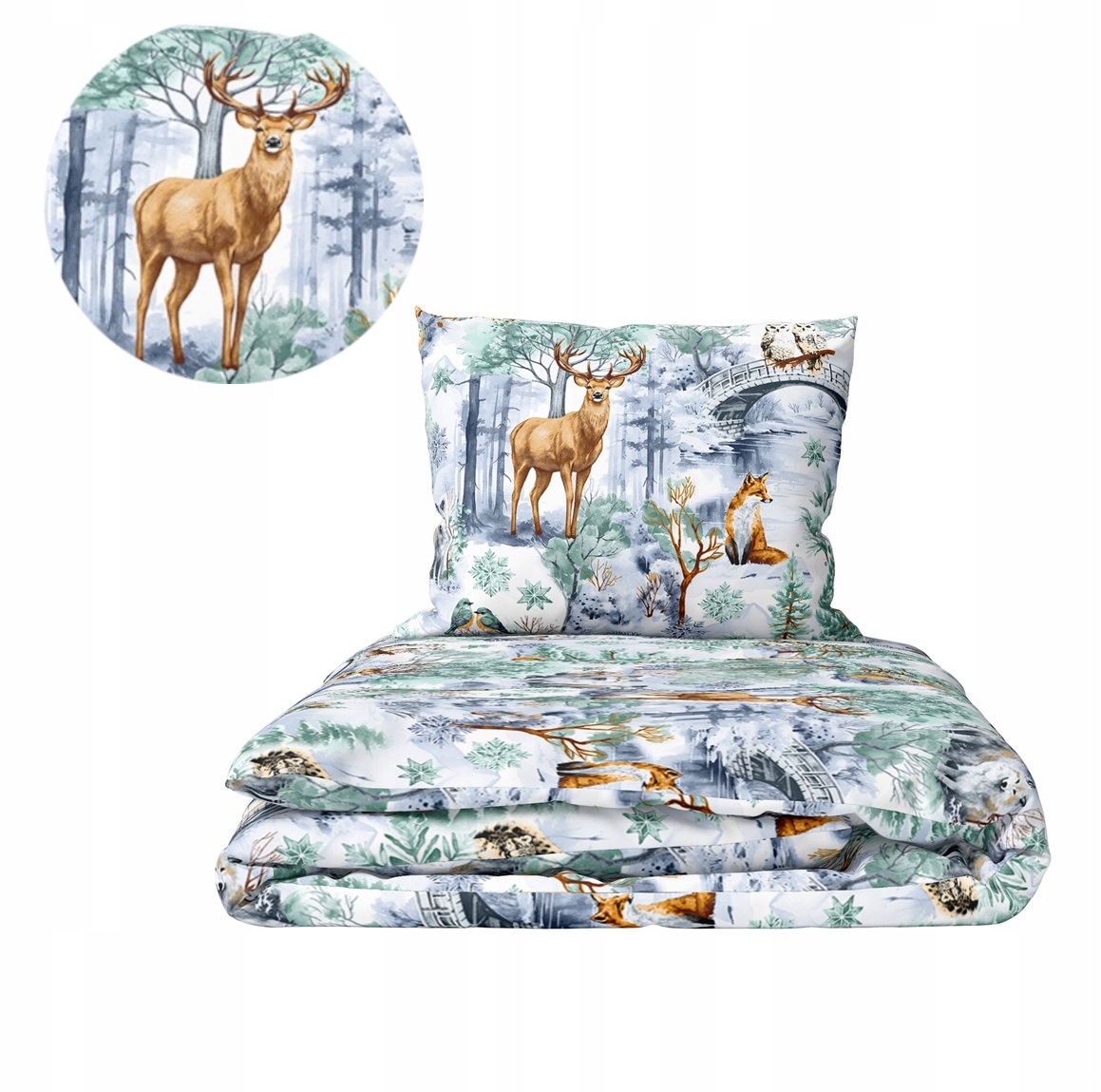 Povlečení 140 x 200 cm, 70 x 80 cm, 140 g/m2, bavlna 100 % Winter F