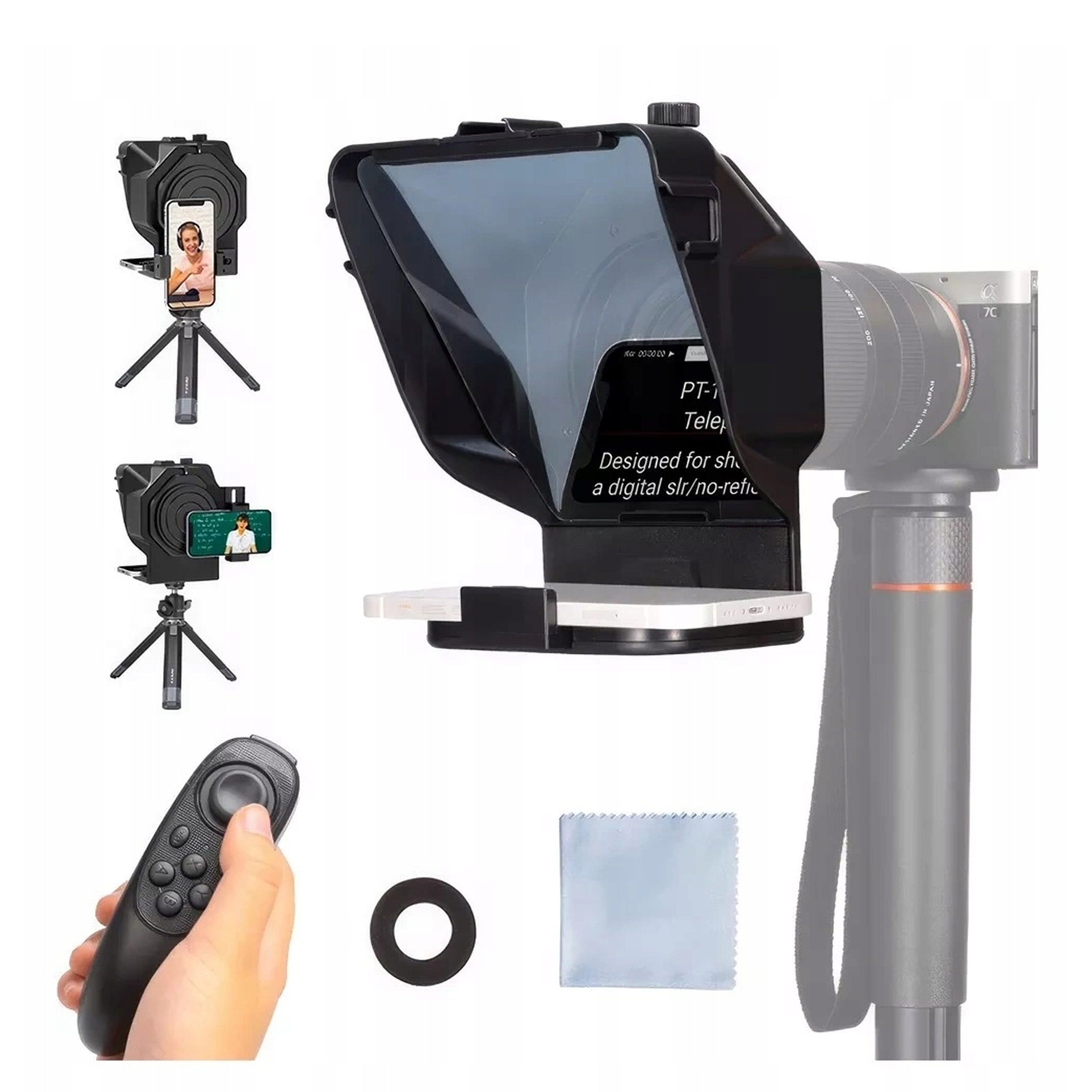 Prompter Teleprompter Náhledový monitor pro fotoaparát, telefon, chytrý telefon PT-15