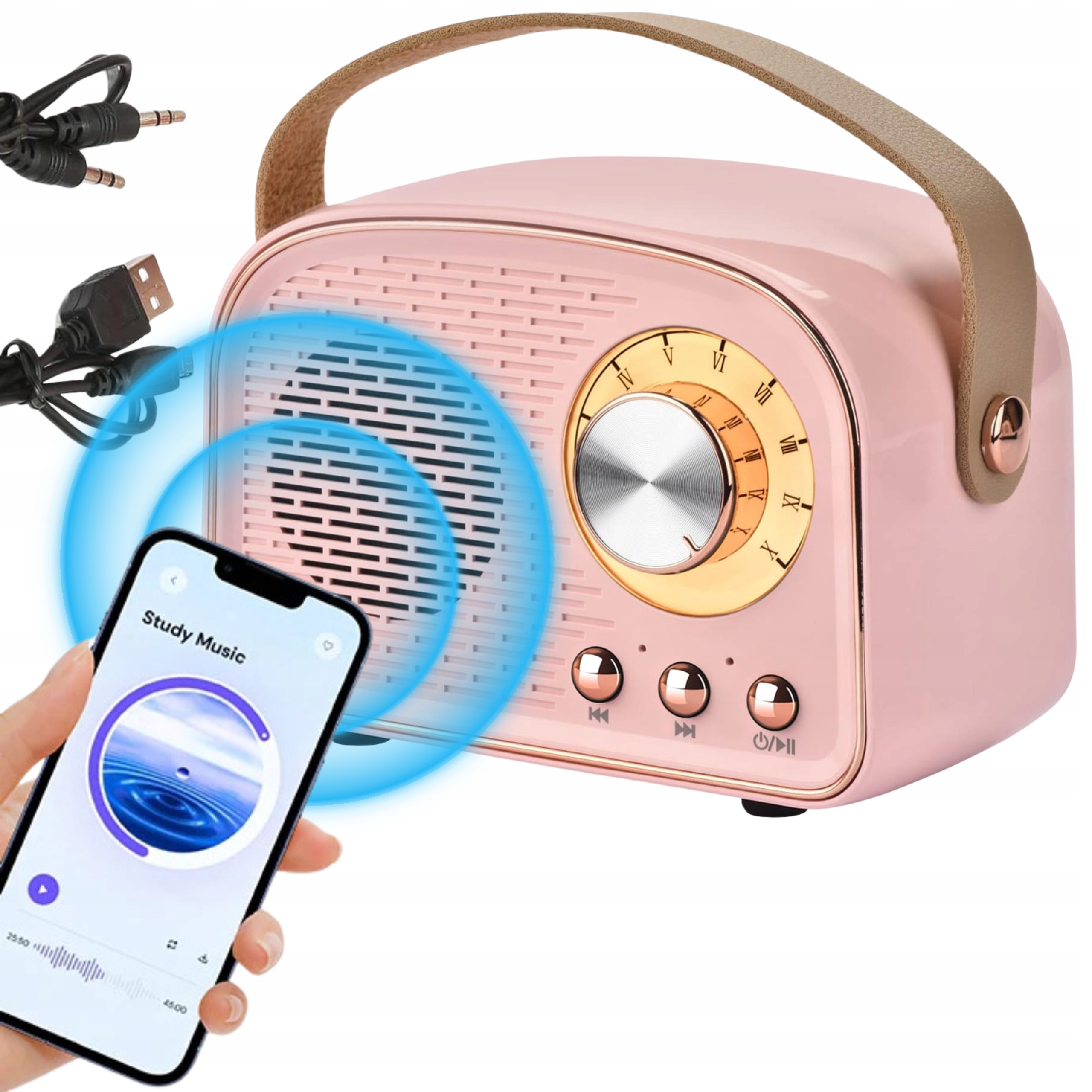 BEZPRZEWODOWY GŁOŚNIK BLUETOOTH PRZENOŚNY RADIO FM USB MP3 KUCHENNE RETRO EAN (GTIN) 5905996280977