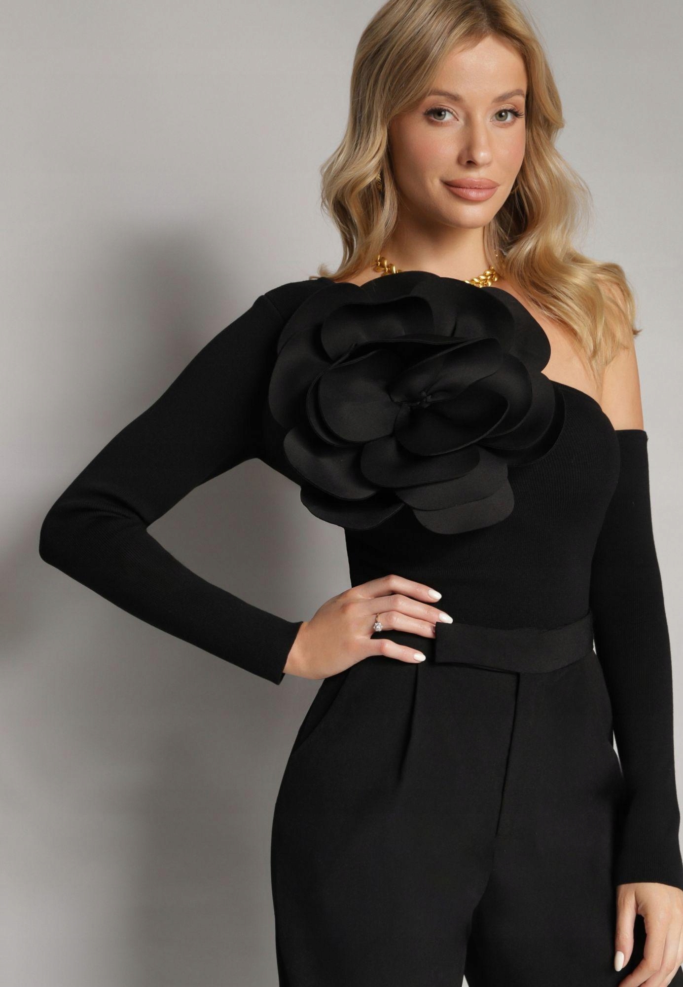 Černá Slim halenka s viskózou Elegantní Chic Moderní Born2be S/m