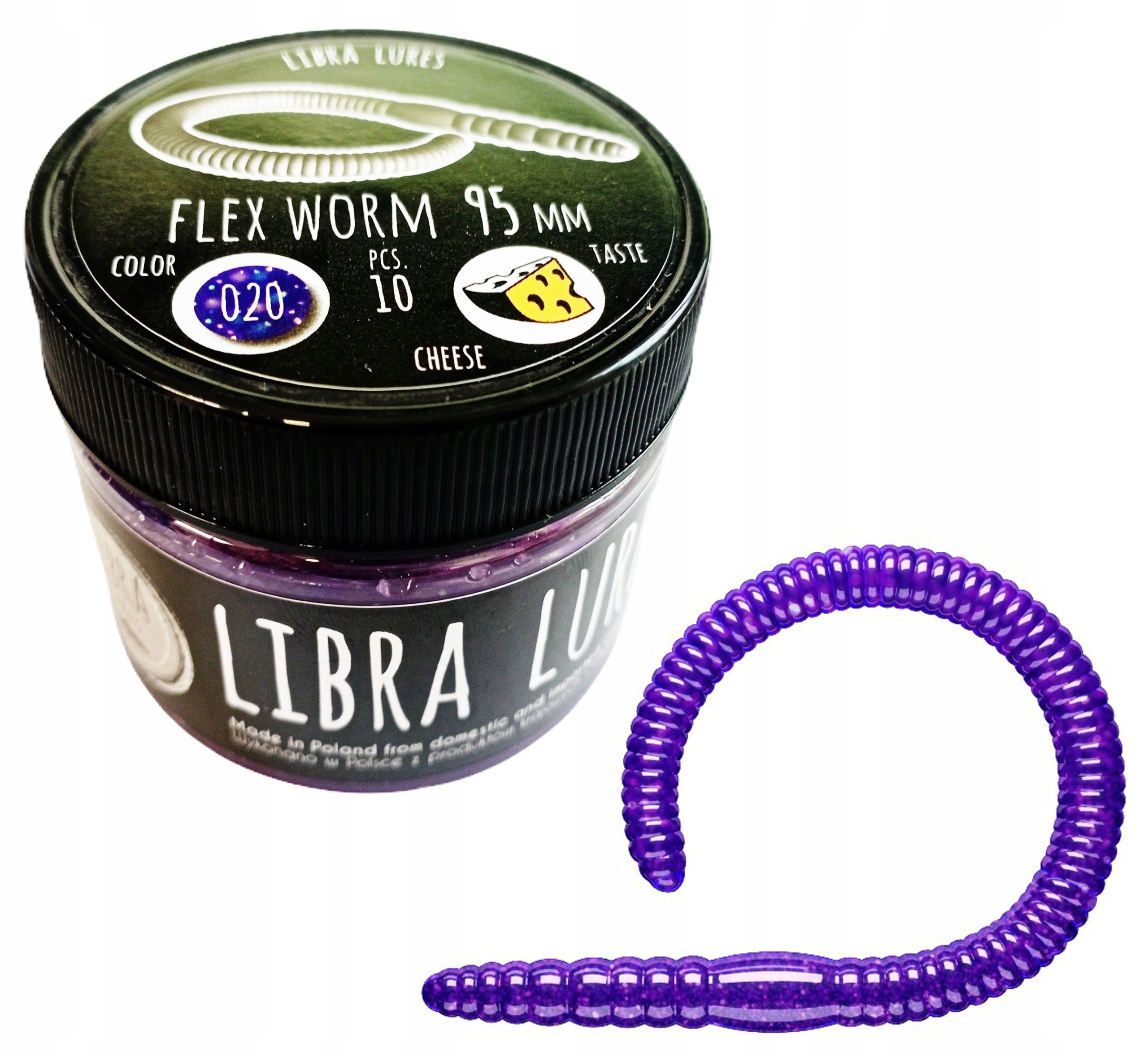Libra Lures Flex Worm 9,5cm 020 Bez aromatu Smak: Bez aromatu, Długość (cm)
