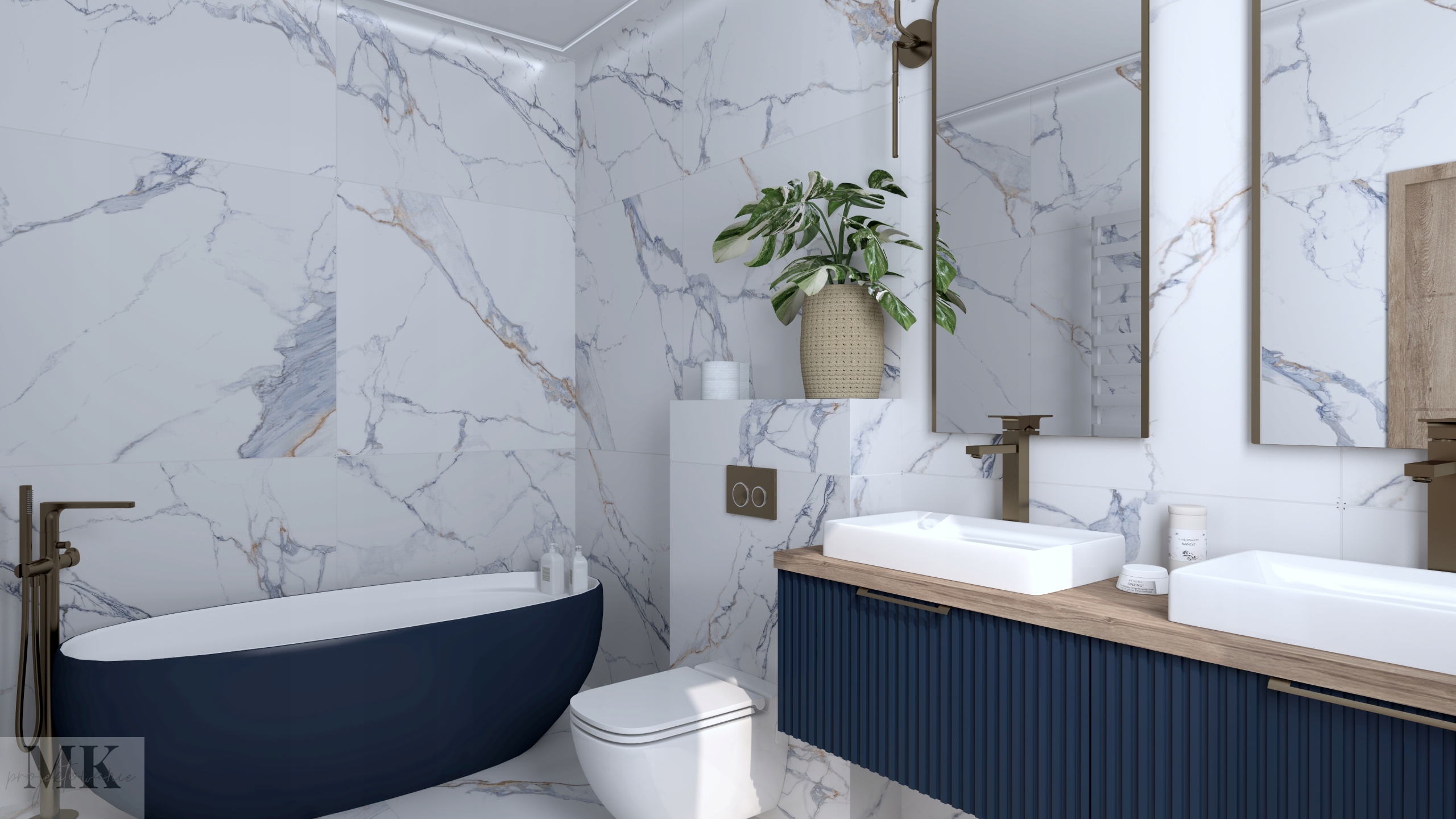 PŁYTKI NIEBIESKI MARMUR | PRALINE BLUE 100X100 Długość 100 cm