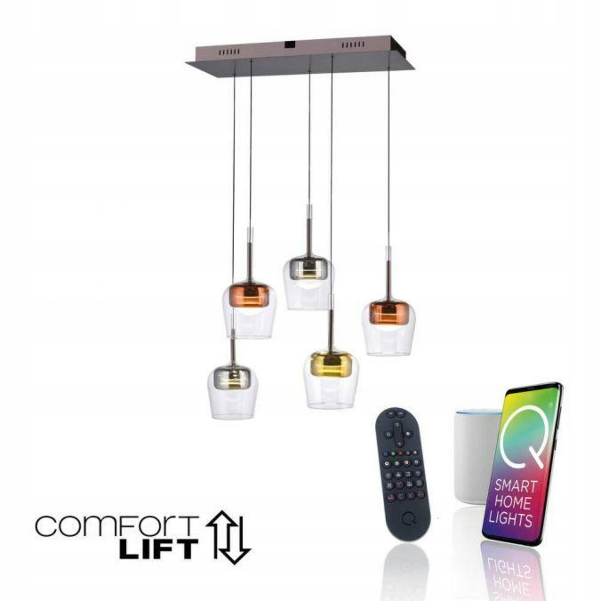 Paul Neuhaus Q-kon Led závěsné svítidlo 5x Smart Home ZigBee 2700-5000K víc