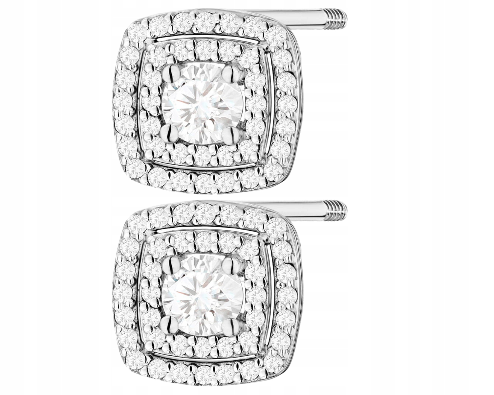 Bílé Zlato Náušnice Brilianty Lab Šroubovací Tyčinka