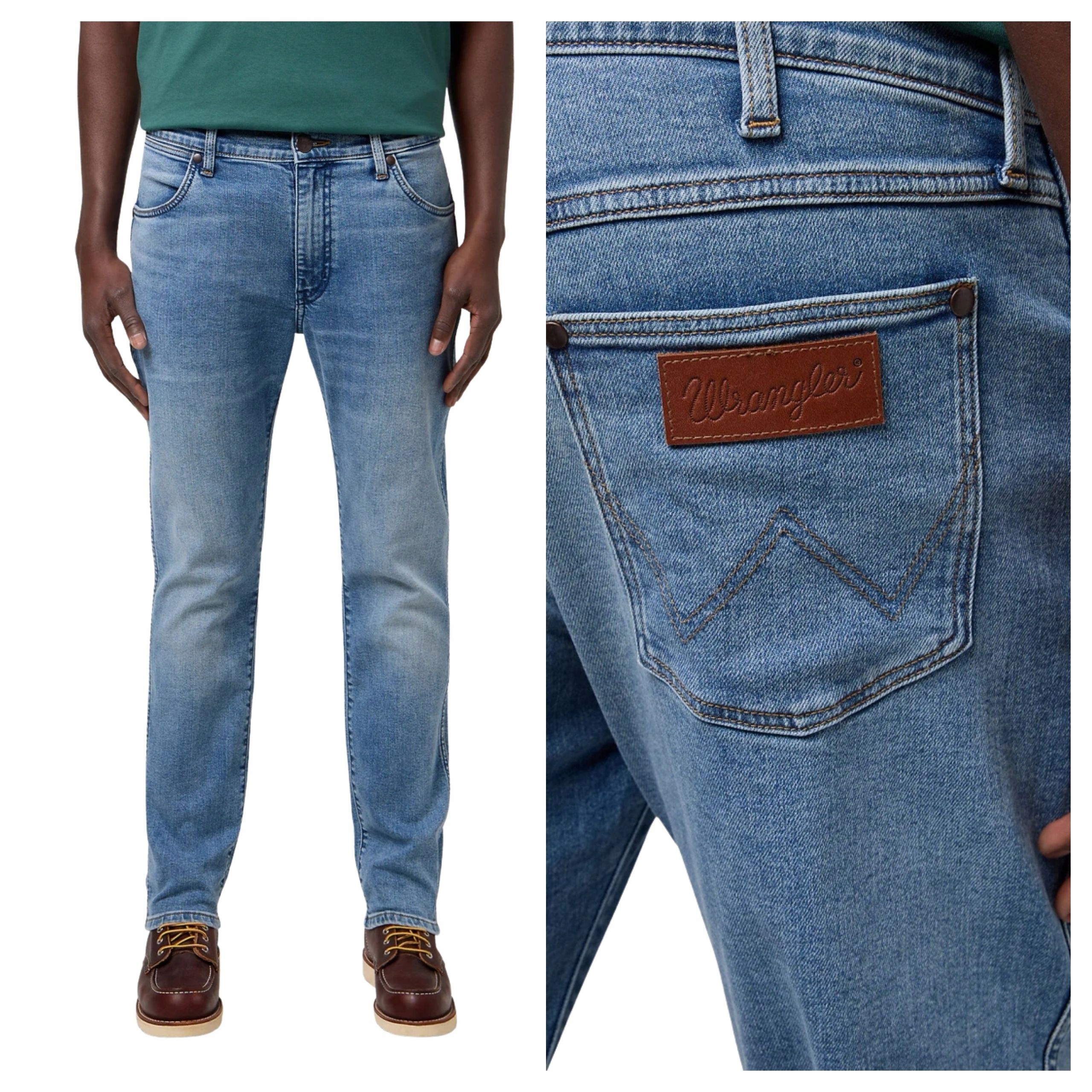 Pánské kalhoty Wrangler Larston Indigo Valley Bavlněné Denim W36 L34