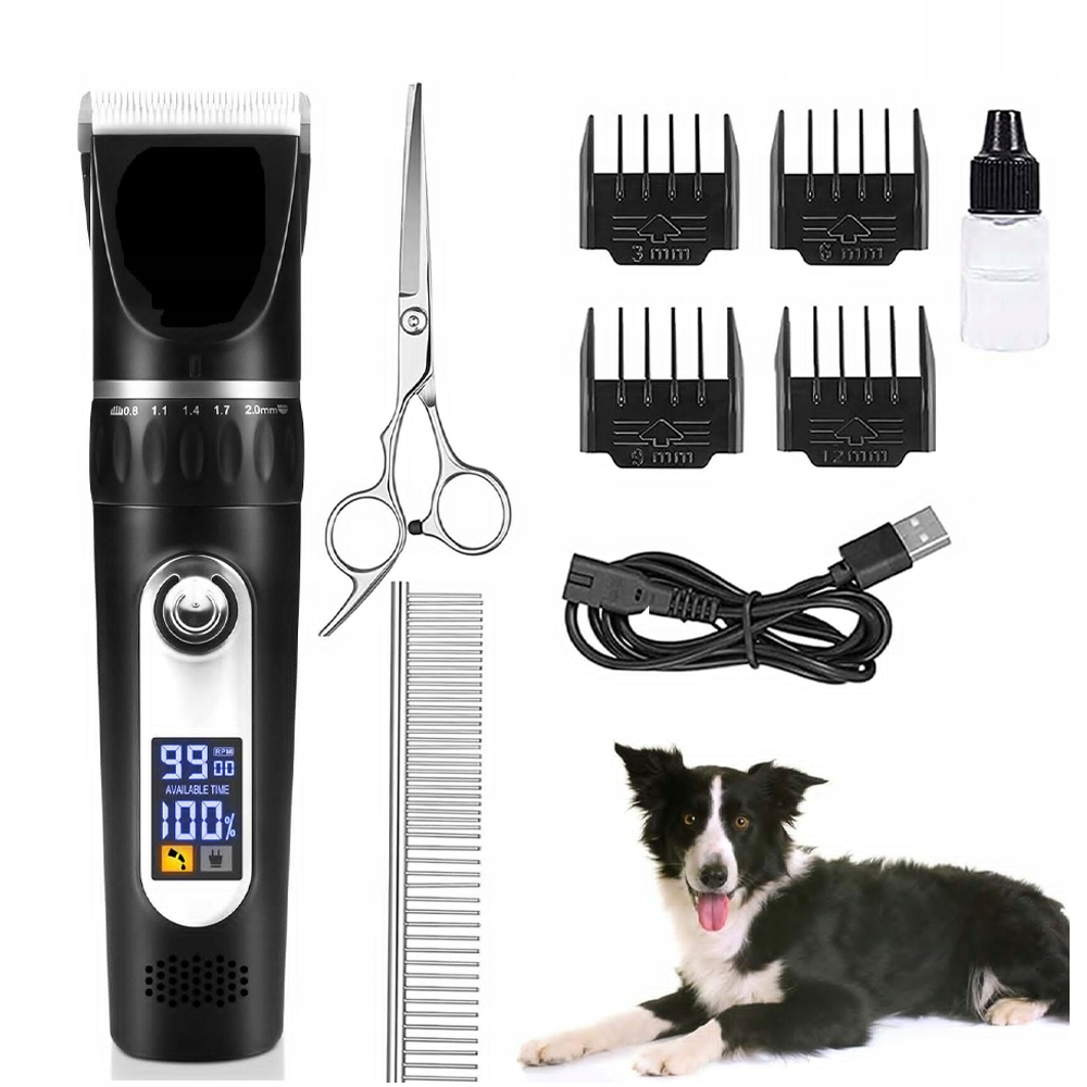 Levně Strojek Na Stříhání Psů A Zvířat Bezdrátový Set Tichý 2000 mAh