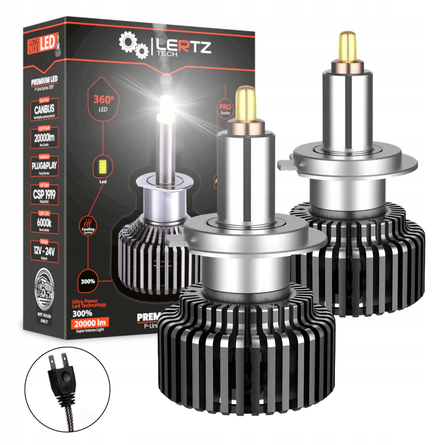 Żarówki Led Canbus H7 2x Żarówka 20000LM Mocne Xeno White Nowa Generacja
