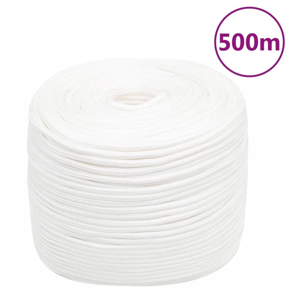 Jachtařská šňůra, bílá, jednotná, 10 mm, 500 m, polypropylen