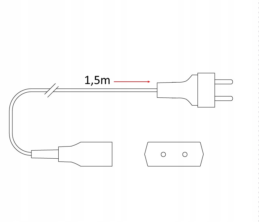 Przedłużacz 1gn b/u 1,5m choinkowy 2,5A zielony Marka Jonex