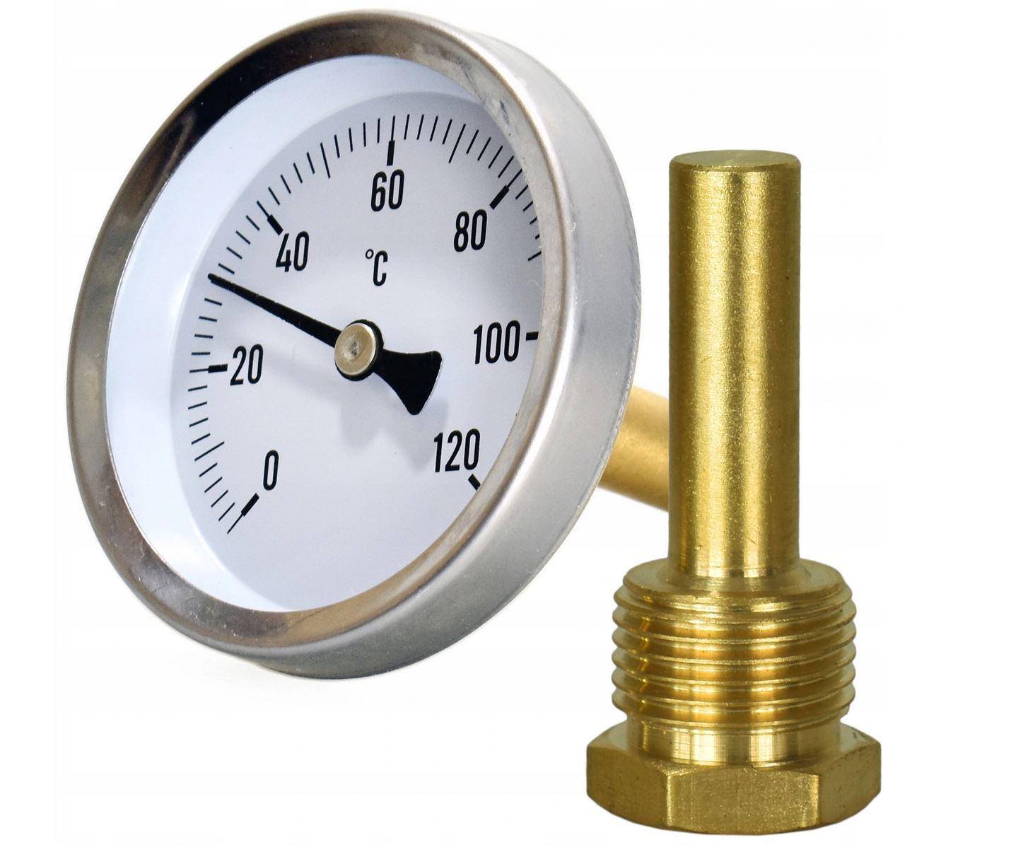 

Termometr Tarczowy 1/2 Tylny 63 mm 120°C Do Pieca