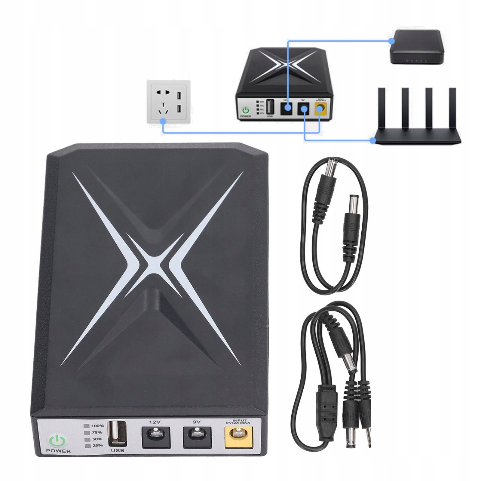 Mini Ups Mały Zasilacz Awaryjny Zasilanie Do Routera 10400mAh 9V 5V